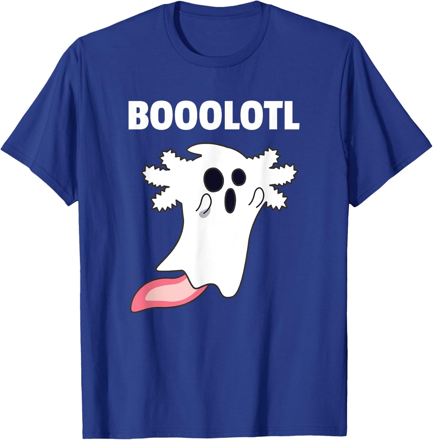 Booolotl - Boo Axolotl Ghost Halloween Kawaii Axolotl T-Shirt - T-Shirt | Royal