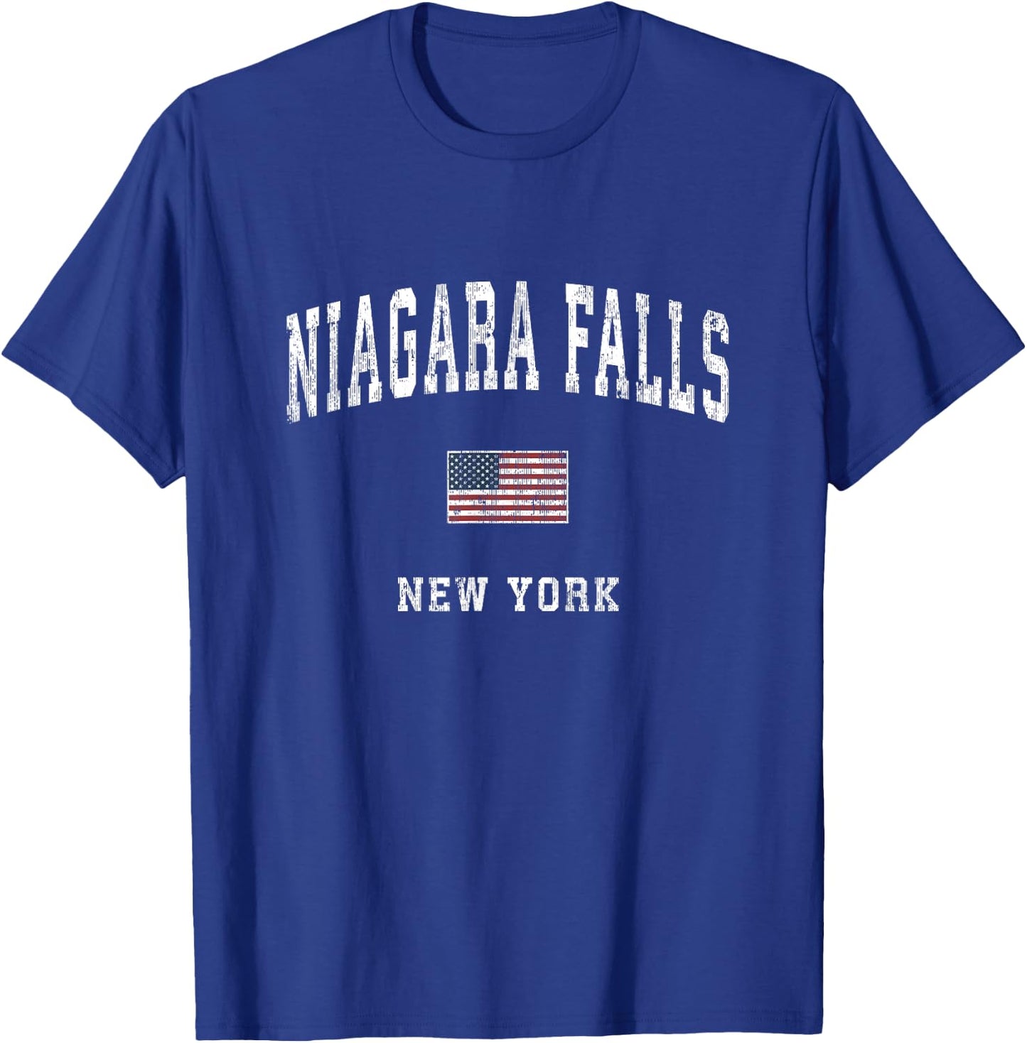 Niagara Falls New York NY Vintage American Flag Sports T-Shirt - T-Shirt | Royal