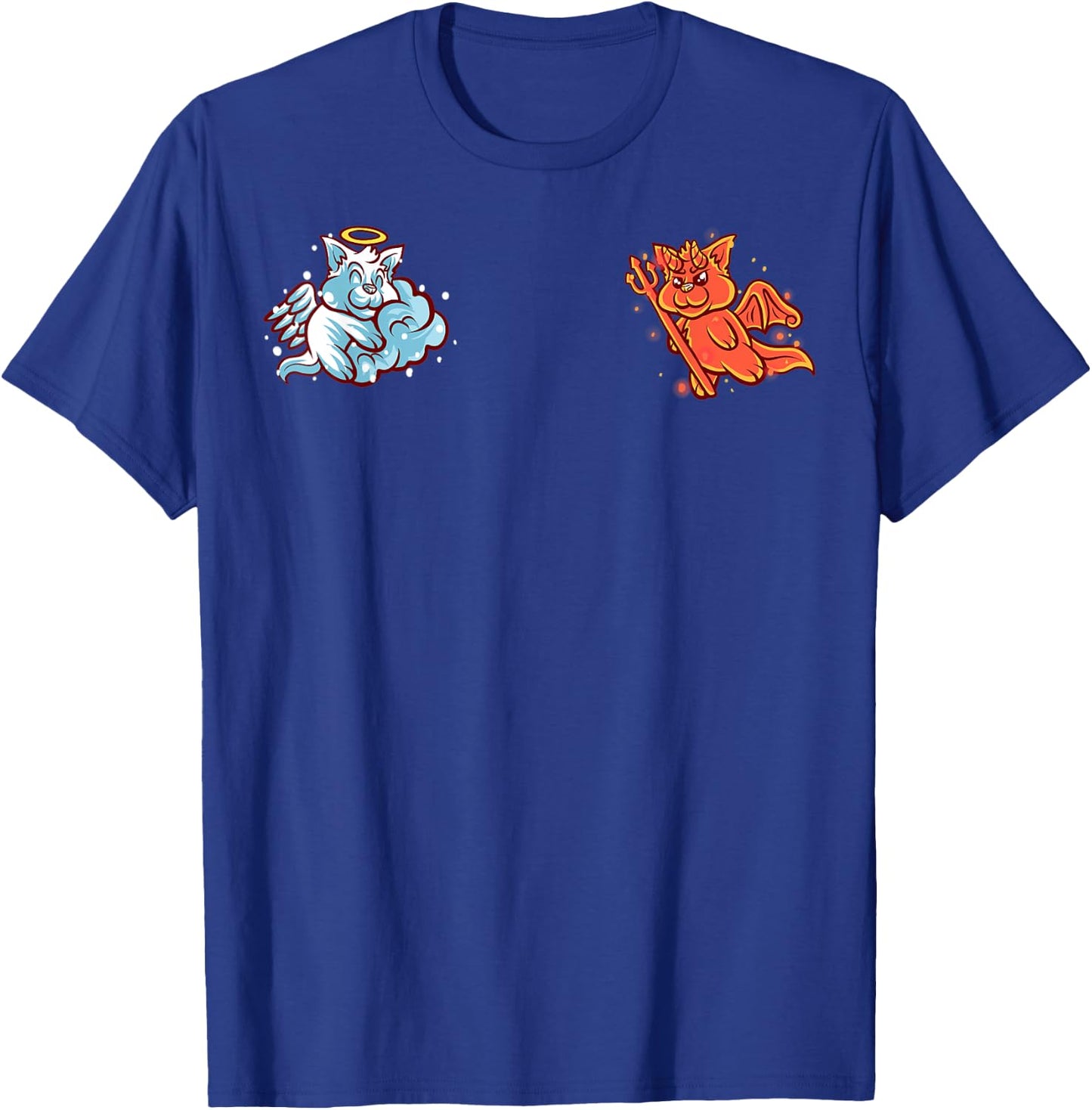 Red Squirrel Angel And Devil Sitting On Your Shoulder Nerd T-Shirt - T-Shirt | Royal