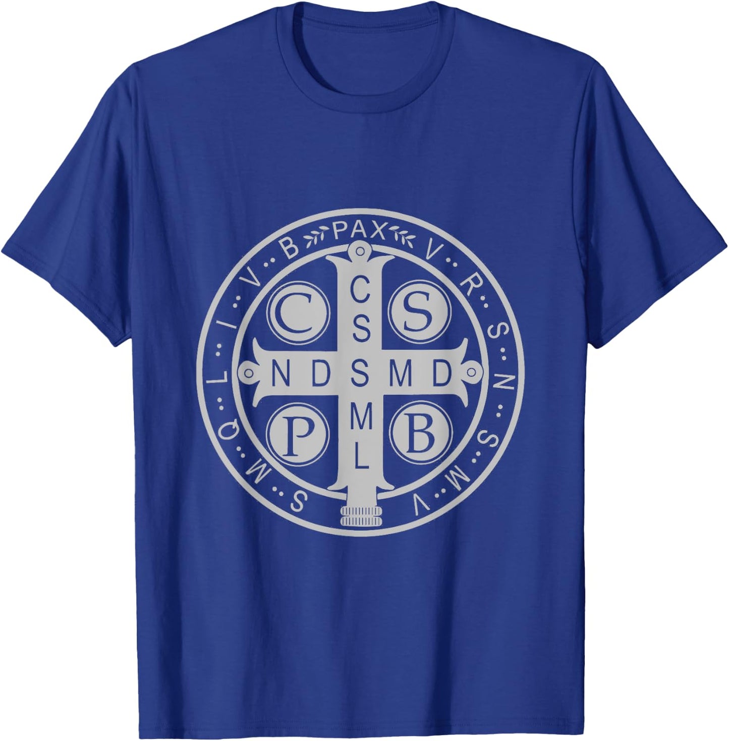 St. Benedict Medal - Traditional Latin Catholic Christian T-Shirt - T-Shirt | Royal