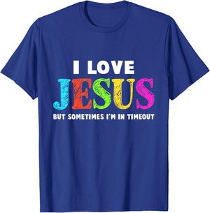 Cute I Love Jesus Christian Faith Gifts Toddler Boys Girls T-Shirt - T-Shirt | Royal