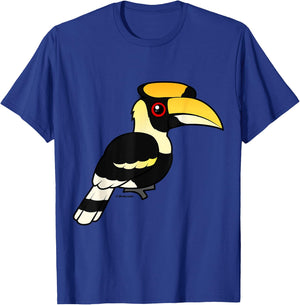 Great Hornbill Cute Cartoon Birdorable Bird T-Shirt - T-Shirt | Royal
