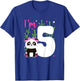 Kids 5th Panda Birthday 5 Year Old Girl Panda Bear Birthday T-Shirt - T-Shirt | Royal