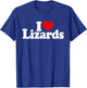 I Love Heart Echards Reptiles T-Shirt - T-Shirt | Royal