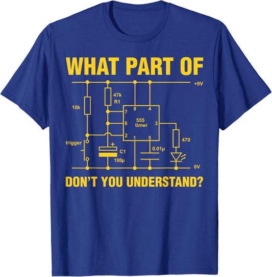Funny Understand Electrical Electric Electrician Engineer T-Shirt - T-Shirt | Royal