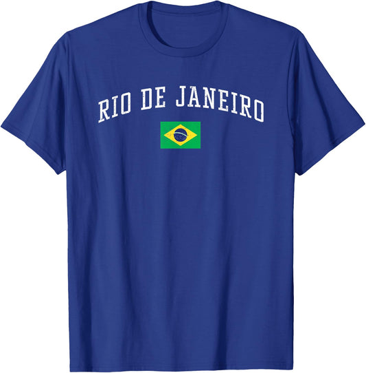 Vintage Rio de Janeiro Brasil Country Flag Souvenir Vacation T-Shirt - T-Shirt | Royal