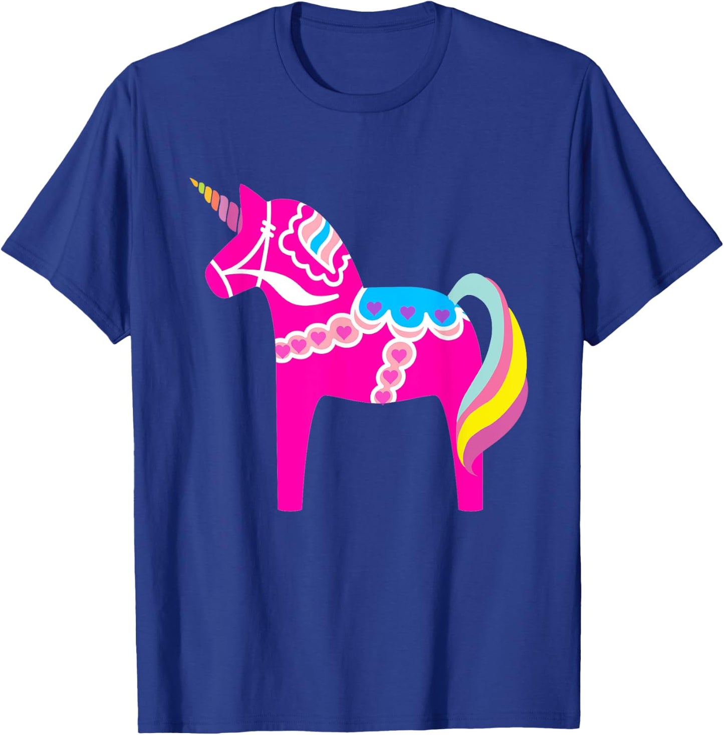 Pink Dala Horse Unicorn Swedish Dalecarlian Horse T-Shirt - T-Shirt | Royal