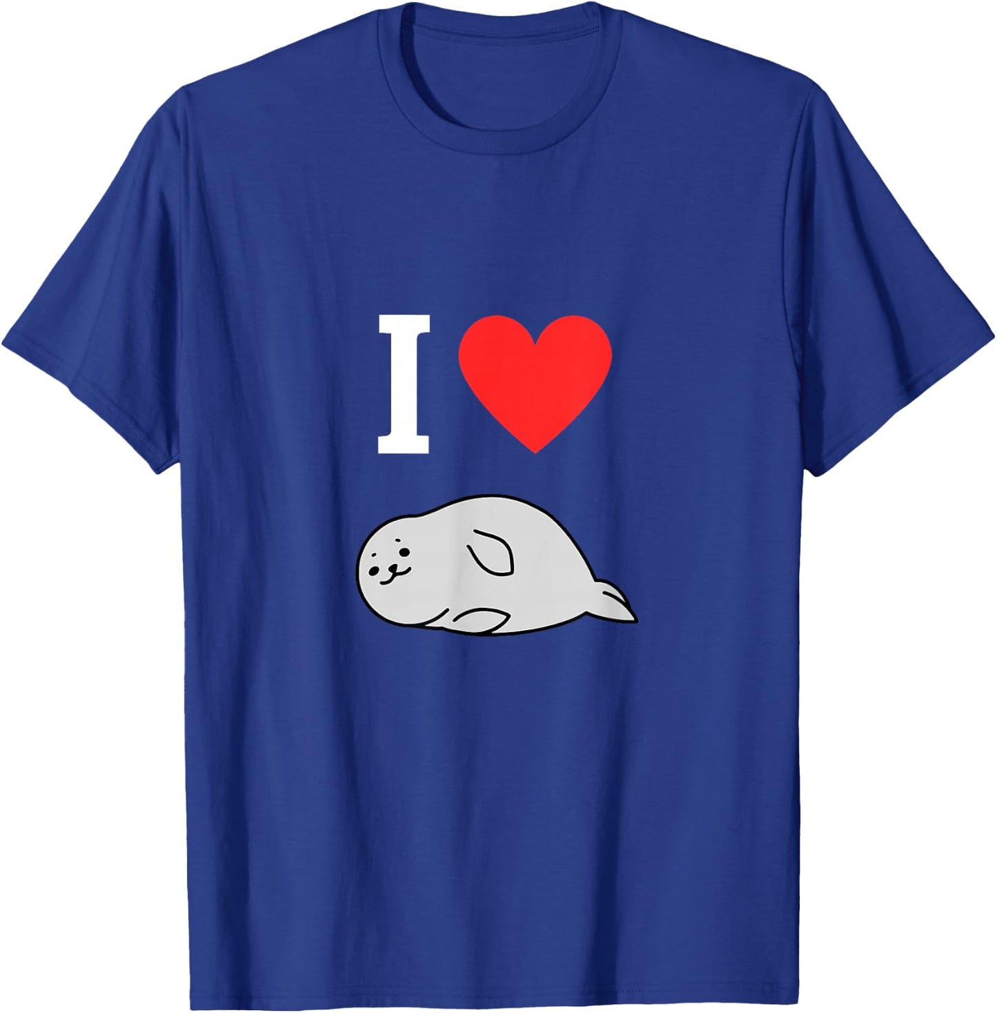 I Love Robben Cute Seal Seal Comic Kawaii Sea Style , black T-Shirt - T-Shirt | Royal