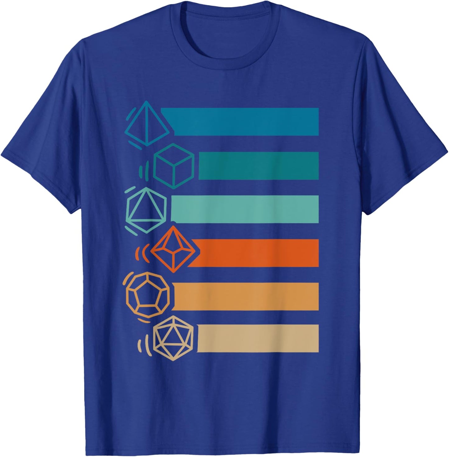 RPG Gamer Retro Polyhedral D20 Dice Set Nerdy Men Women Kids T-Shirt - T-Shirt | Royal