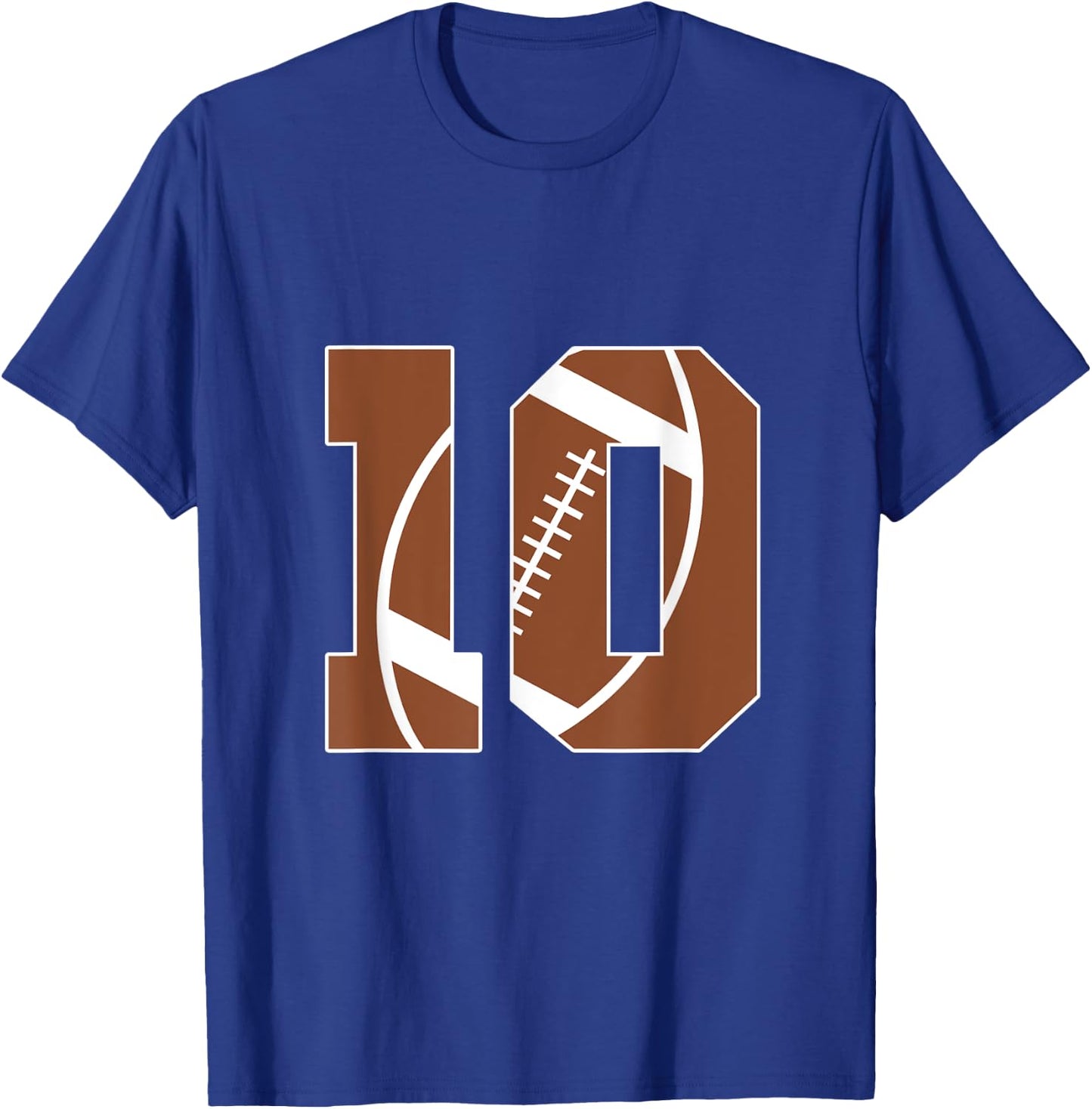 10th Birthday Kids Football Birthday Party 10 Years Old Boys T-Shirt - T-Shirt | Royal