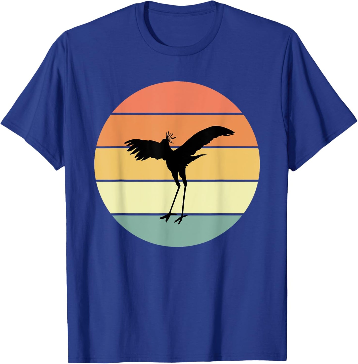 Retro Secretary Bird Apparel Birds Love Birding T-Shirt - T-Shirt | Royal