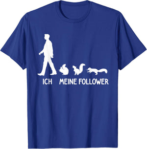 with German Text "Ich Meine Follower" Squirrel [German Language], black T-Shirt - T-Shirt | Royal