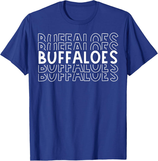 Buffaloes School Sports Team Mascot Town Go College Athlete T-Shirt - T-Shirt | Royal