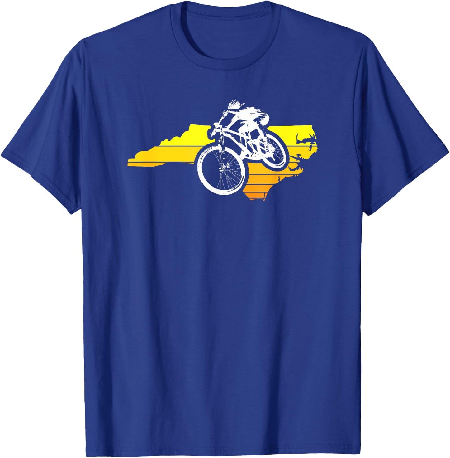 North Carolina Sunset Mountain Biking T-Shirt - T-Shirt | Royal