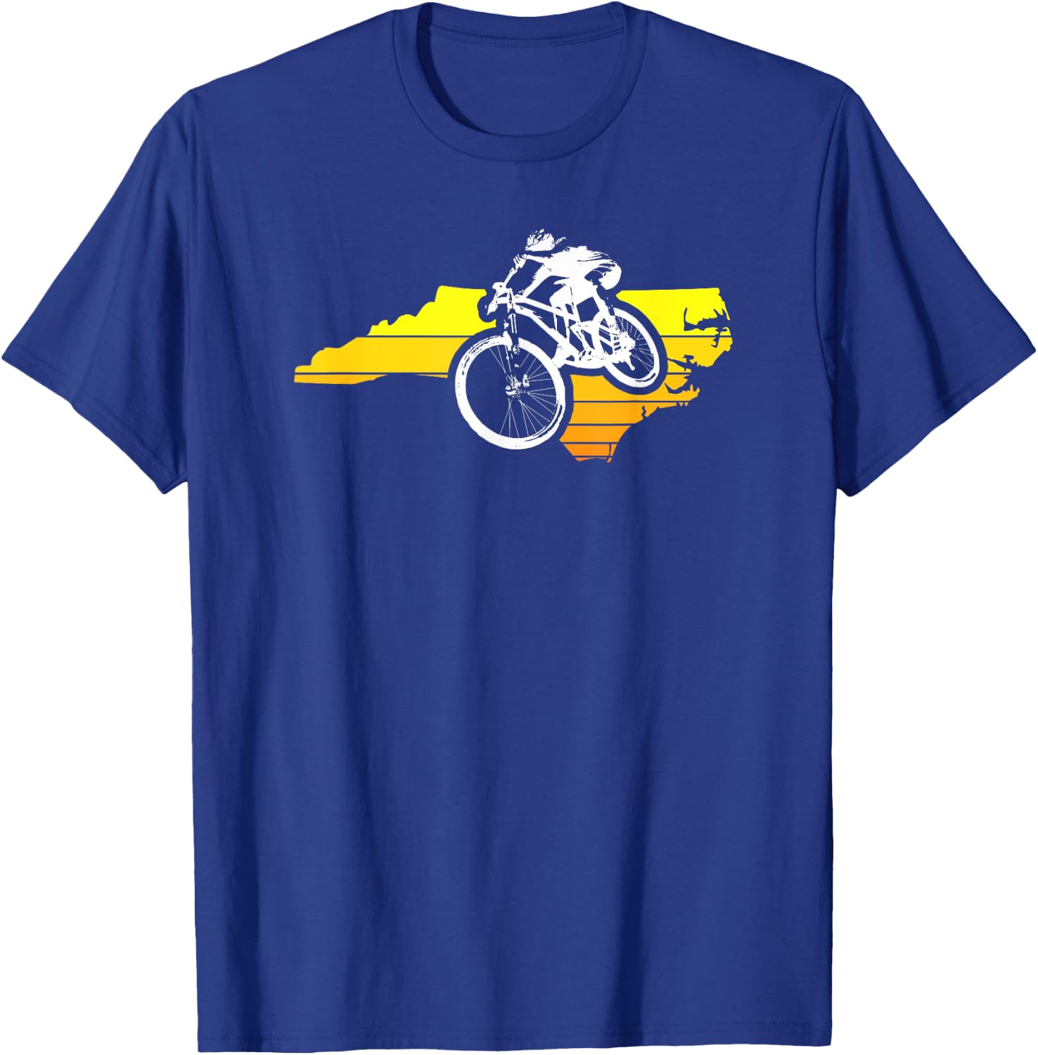 North Carolina Sunset Mountain Biking T-Shirt - T-Shirt | Royal