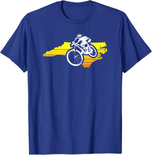 North Carolina Sunset Mountain Biking T-Shirt - T-Shirt | Royal