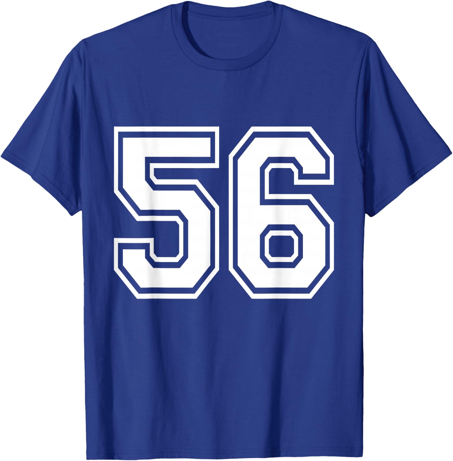 Number 56 Front + Back Varsity Sports Team 56th Birthday T-Shirt - T-Shirt | Royal