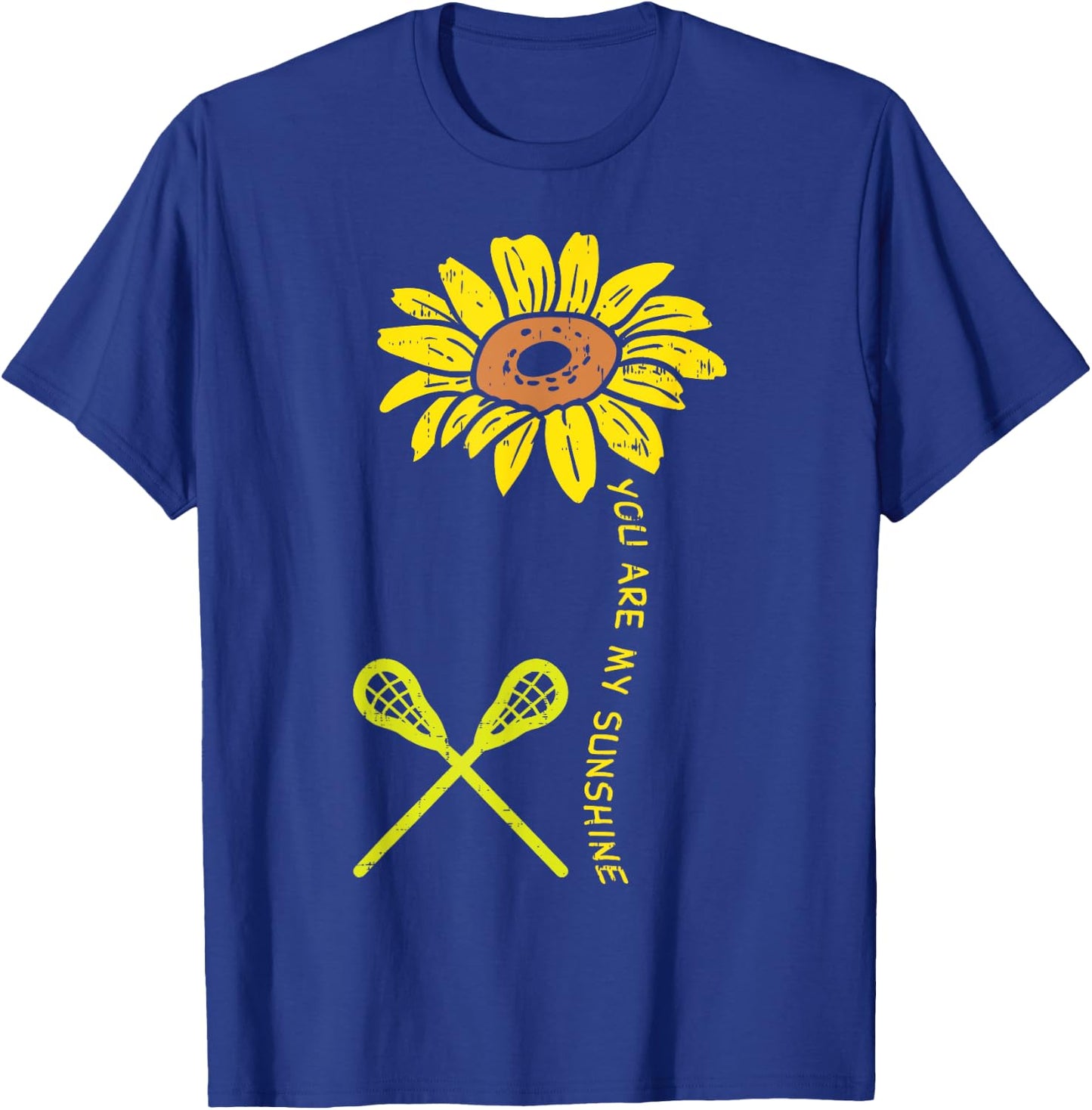 Sunflower Sunshine Lacrosse Lax Player Goalie Men Women Kids T-Shirt - T-Shirt | Royal