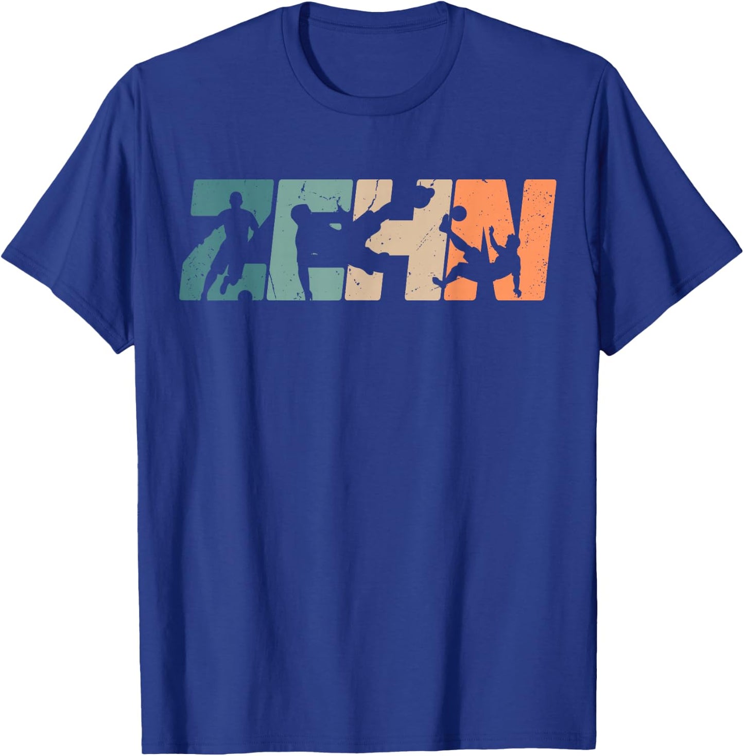 10. Geburtstag Retro Fussball Fan Spieler 10 Jahre Junge T-Shirt - T-Shirt | Royal