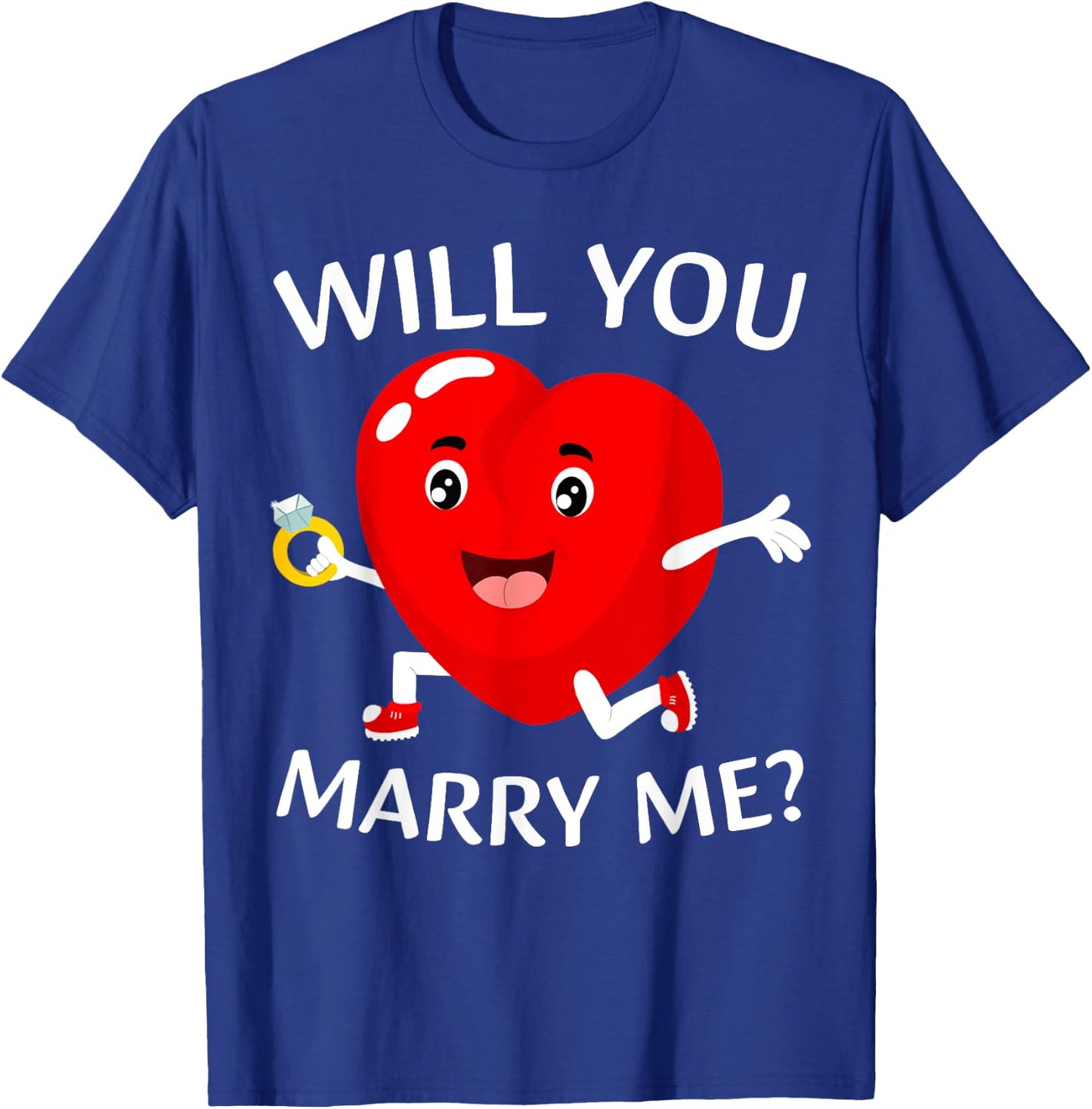Will You Marry Me? Love Heart Marriage Proposal Wedding Art T-Shirt - T-Shirt | Royal