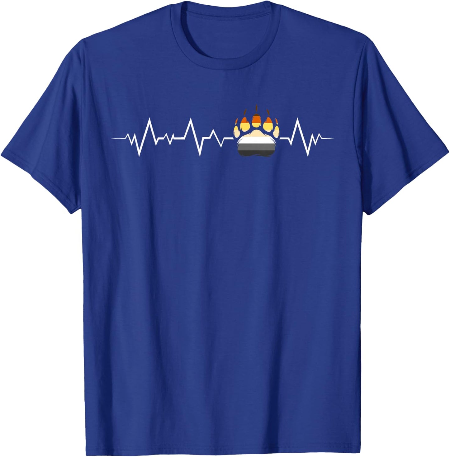 Fierté Ours Battement Cœur Patte Bear Flag T-Shirt - T-Shirt | Royal
