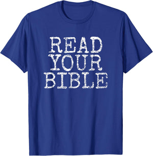 Read Your Bible Study Bookworm Christian Faith Bible T-Shirt - T-Shirt | Royal
