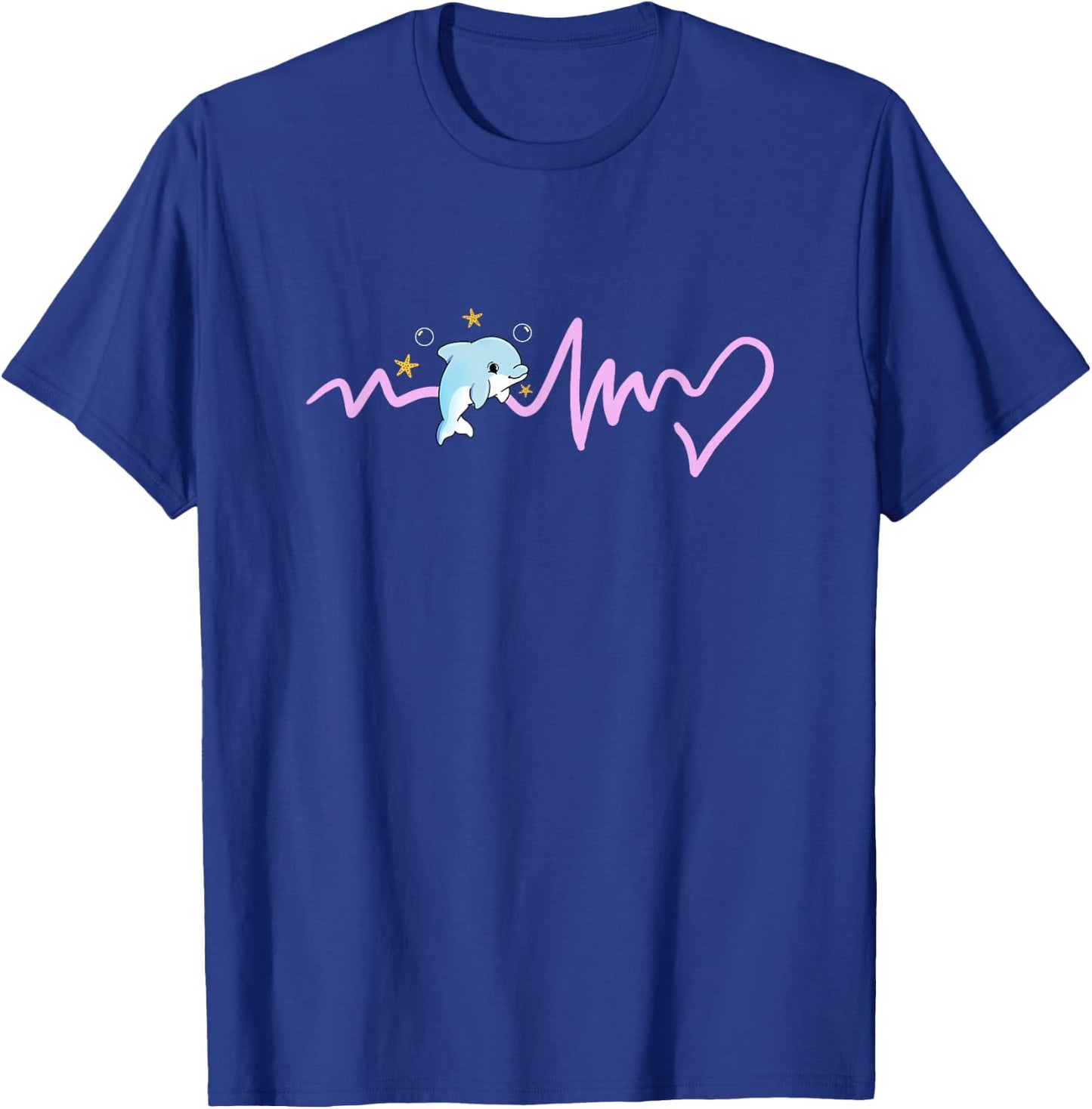 Kawaii Dolphin Heartbeat T-Shirt - T-Shirt | Royal