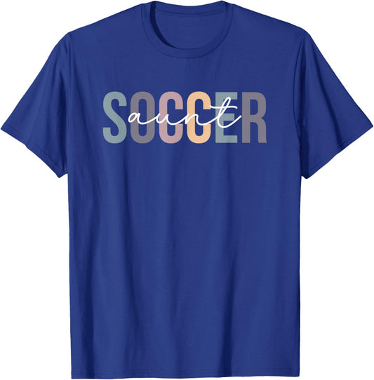 Soccer Aunt Boho Aunt Of A Soccer Player Auntie T-Shirt - T-Shirt | Royal