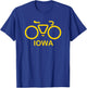 Bike Iowa, Cycling Iowa, College Theme T-Shirt - T-Shirt | Royal