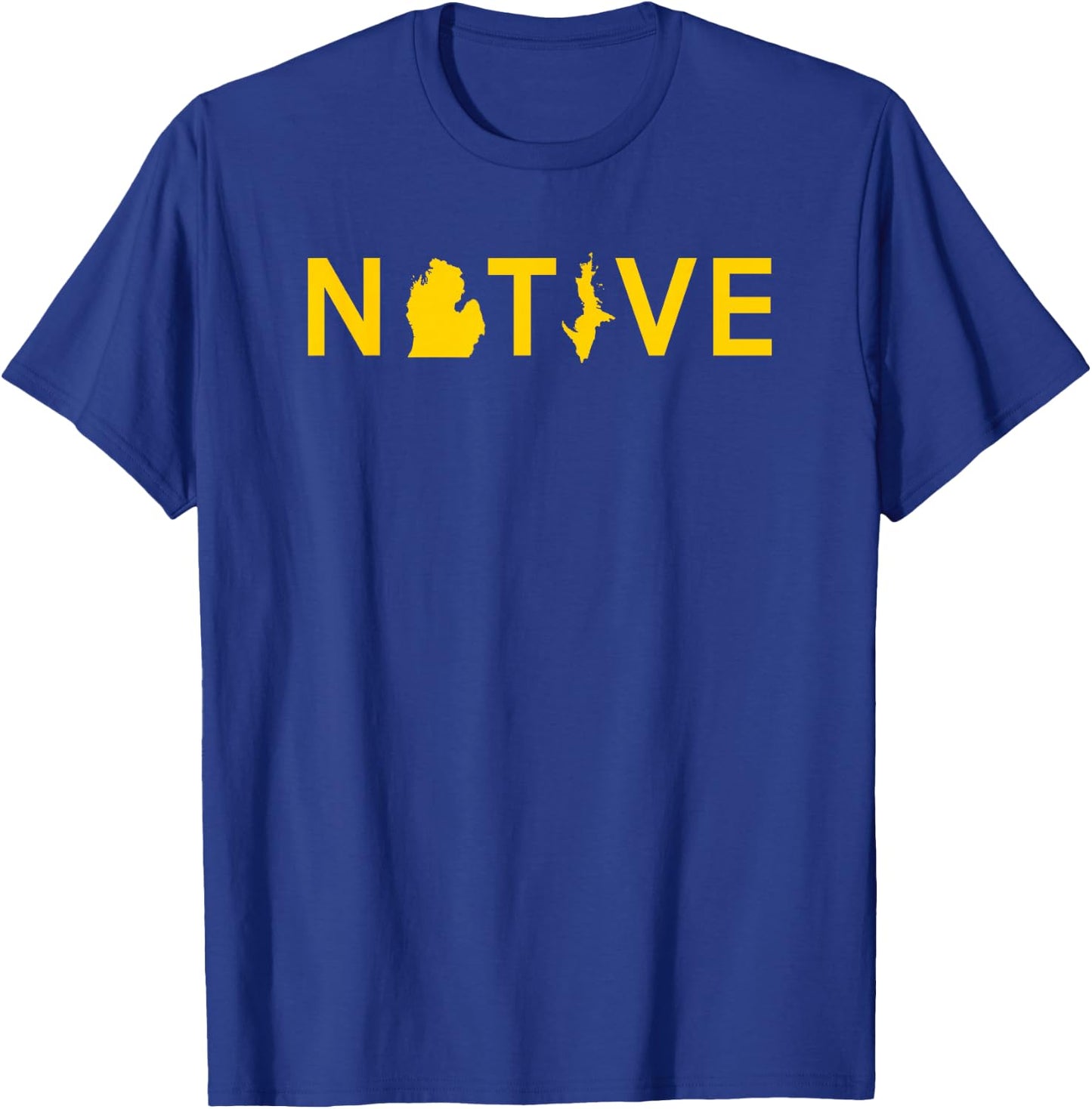 Native Michigander Ann Arbor Blue Yellow Sports Fan T-Shirt - T-Shirt | Royal