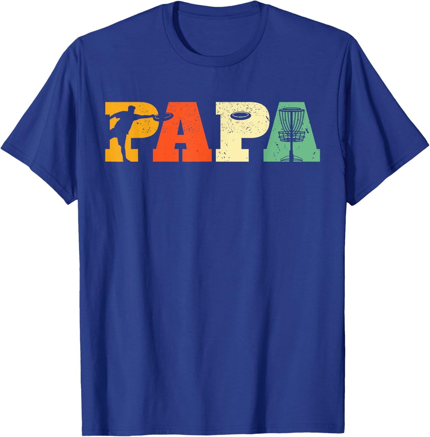 Papa Disc Golf Lover Frisbee Golfing Dad Father Sports Gifts T-Shirt - T-Shirt | Royal
