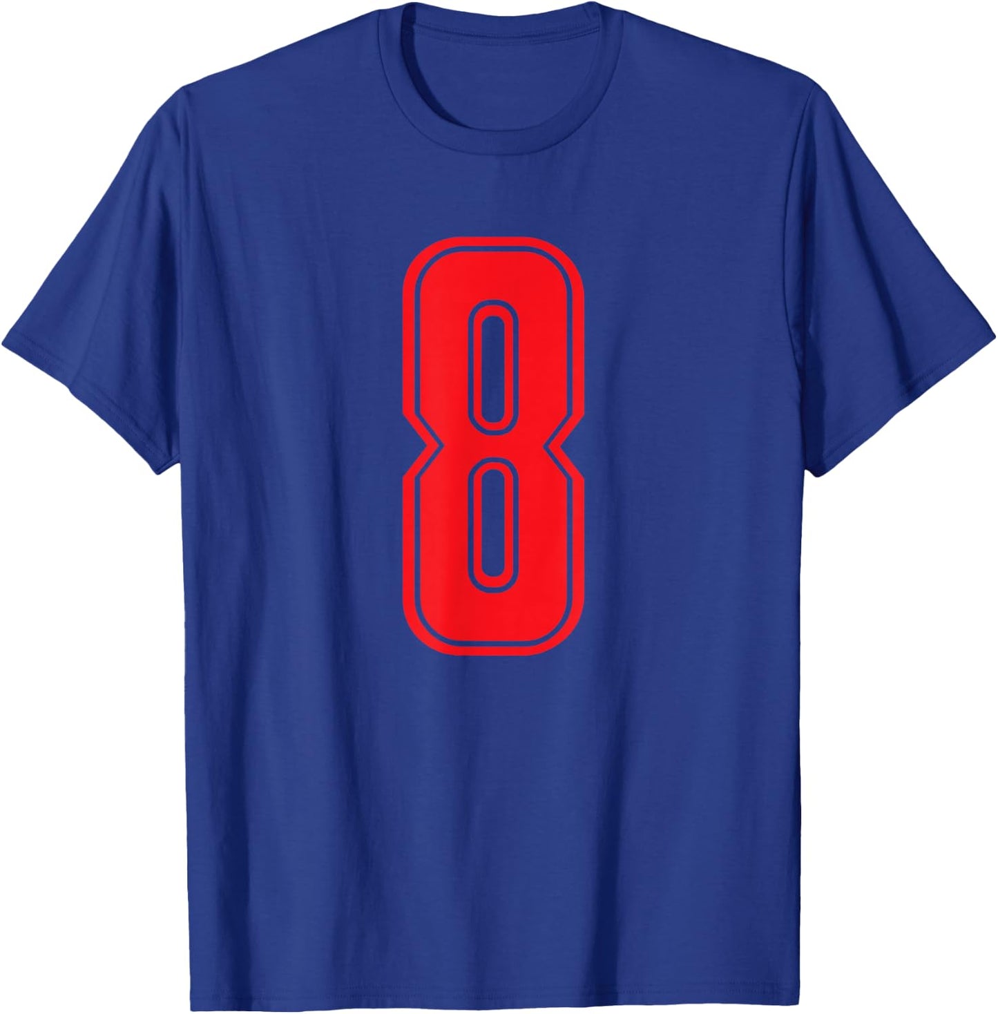 Number #8 Red Sportuni Number 8 T-Shirt - T-Shirt | Royal