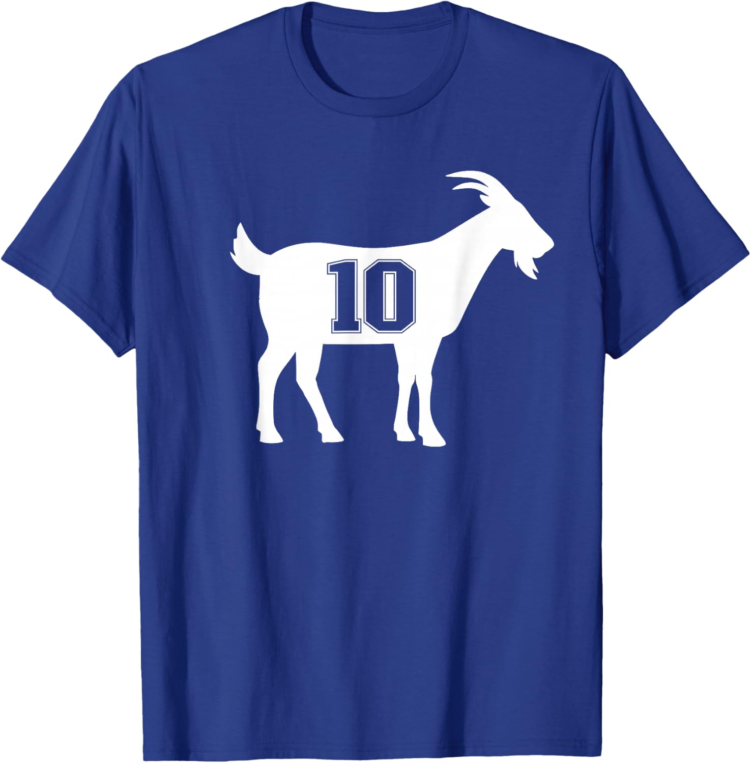 Goat 10 G.O.A.T. Number Ten Goat T-Shirt - T-Shirt | Royal