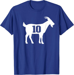 Goat 10 G.O.A.T. Number Ten Goat T-Shirt - T-Shirt | Royal