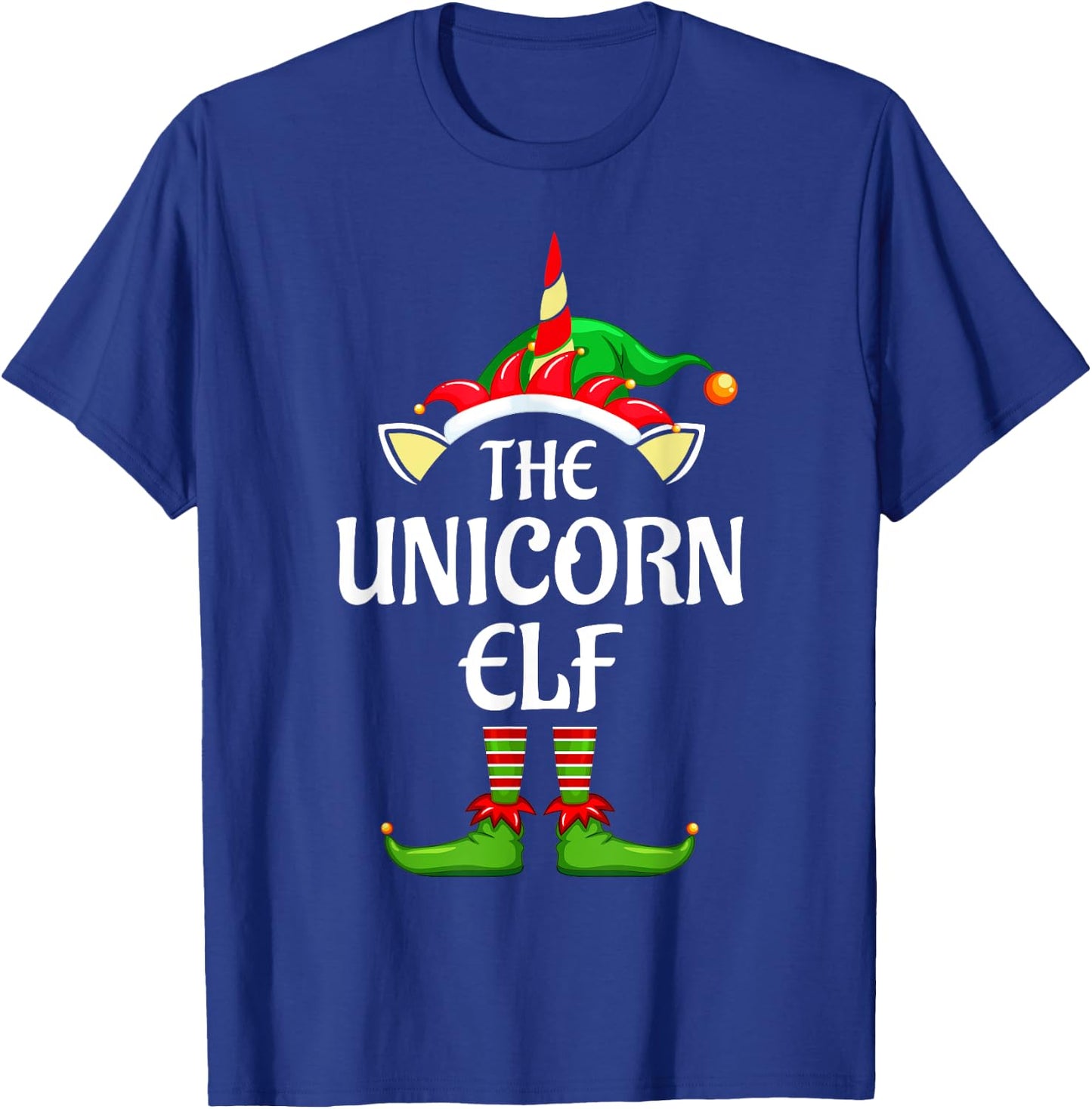 Unicorn Elf Matching Family Group Christmas Party Pyjamas T-Shirt - T-Shirt | Royal