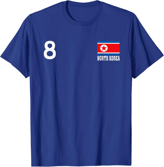 North Korea Number 8 National Flag Country Heritage T-Shirt - T-Shirt | Royal