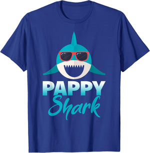Pappy Shark Wearing Cool Sunglasses Grandpa Gift T-Shirt - T-Shirt | Royal