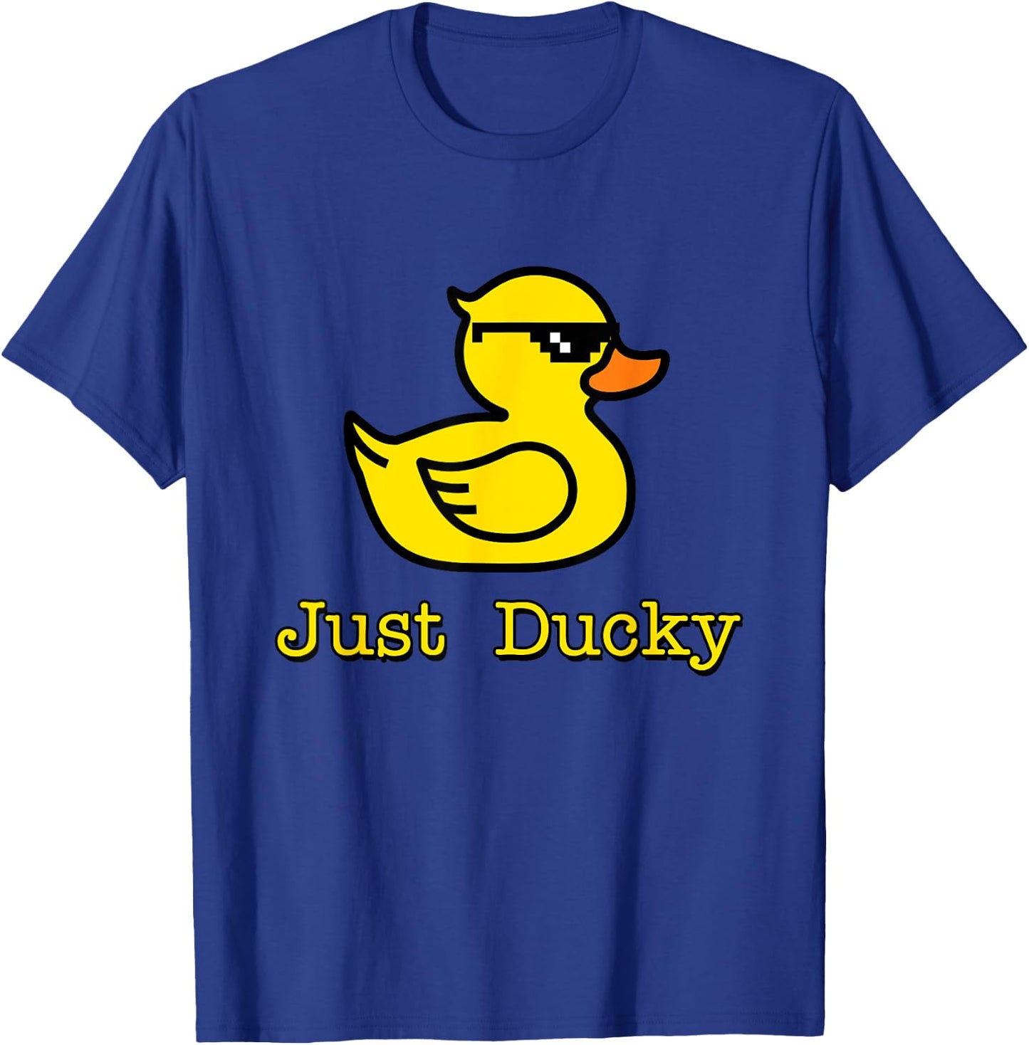 Just Ducky Funny Rubber Yellow Duck Childish Graphic Design T-Shirt - T-Shirt | Royal