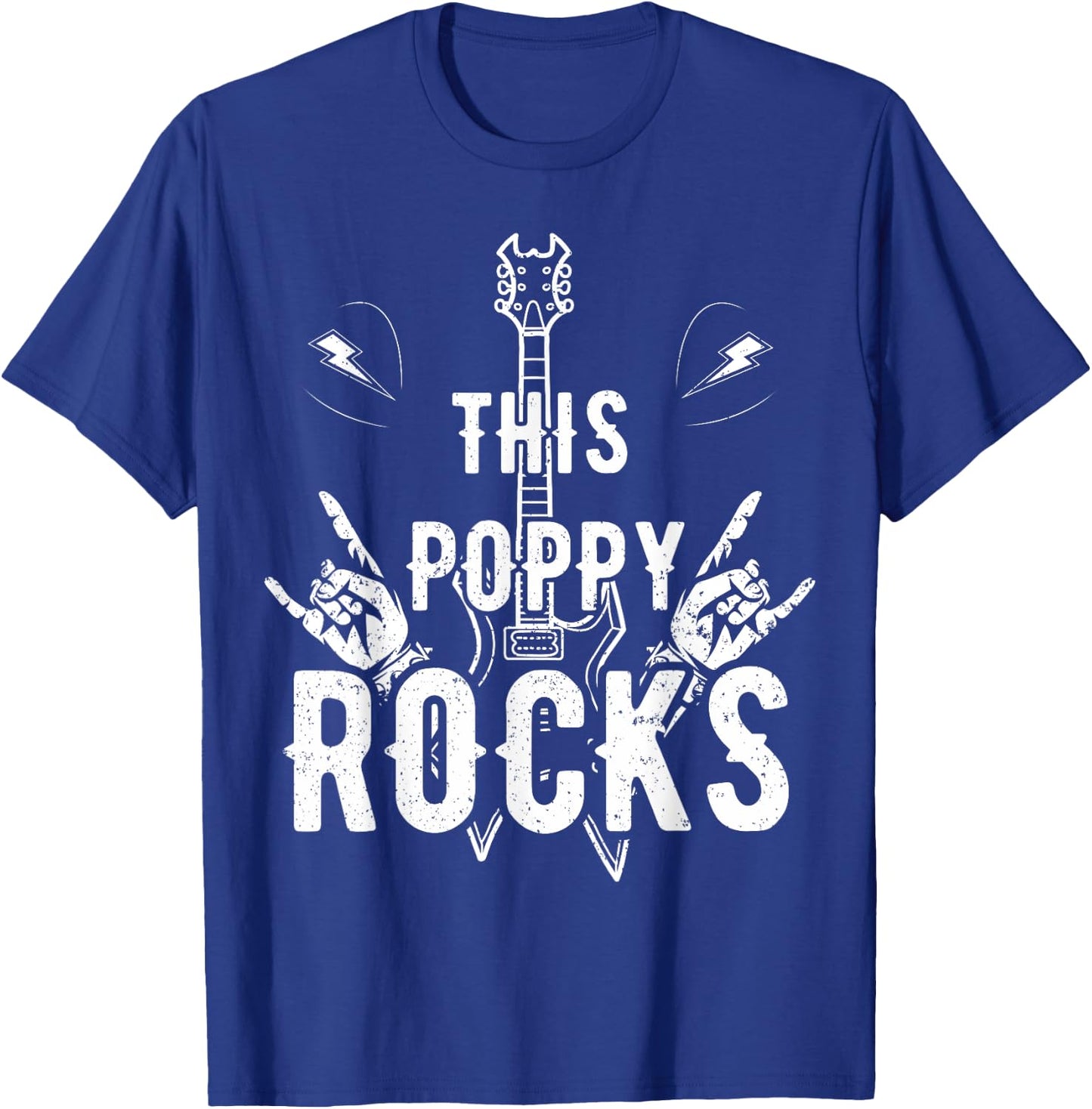This Poppy Rock Guitar Lovers Rocker Papa Dada Band Musician T-Shirt - T-Shirt | Royal