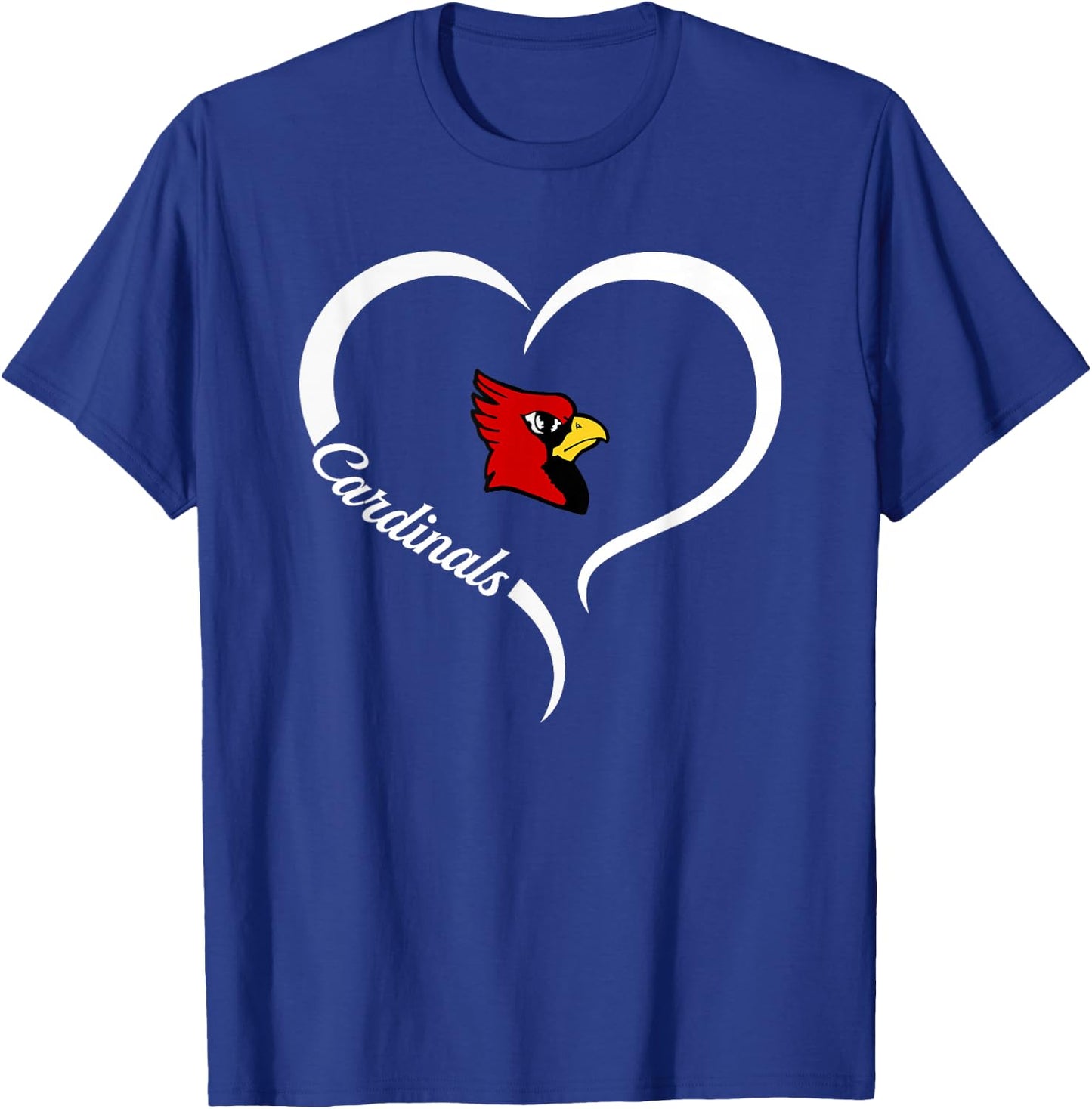 Southport Cardinals Logo Half Heart Slogan HS T-Shirt - T-Shirt | Royal