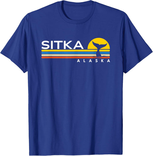 Sitka Alaska Whale intage Retro Souvenirs T-Shirt - T-Shirt | Royal