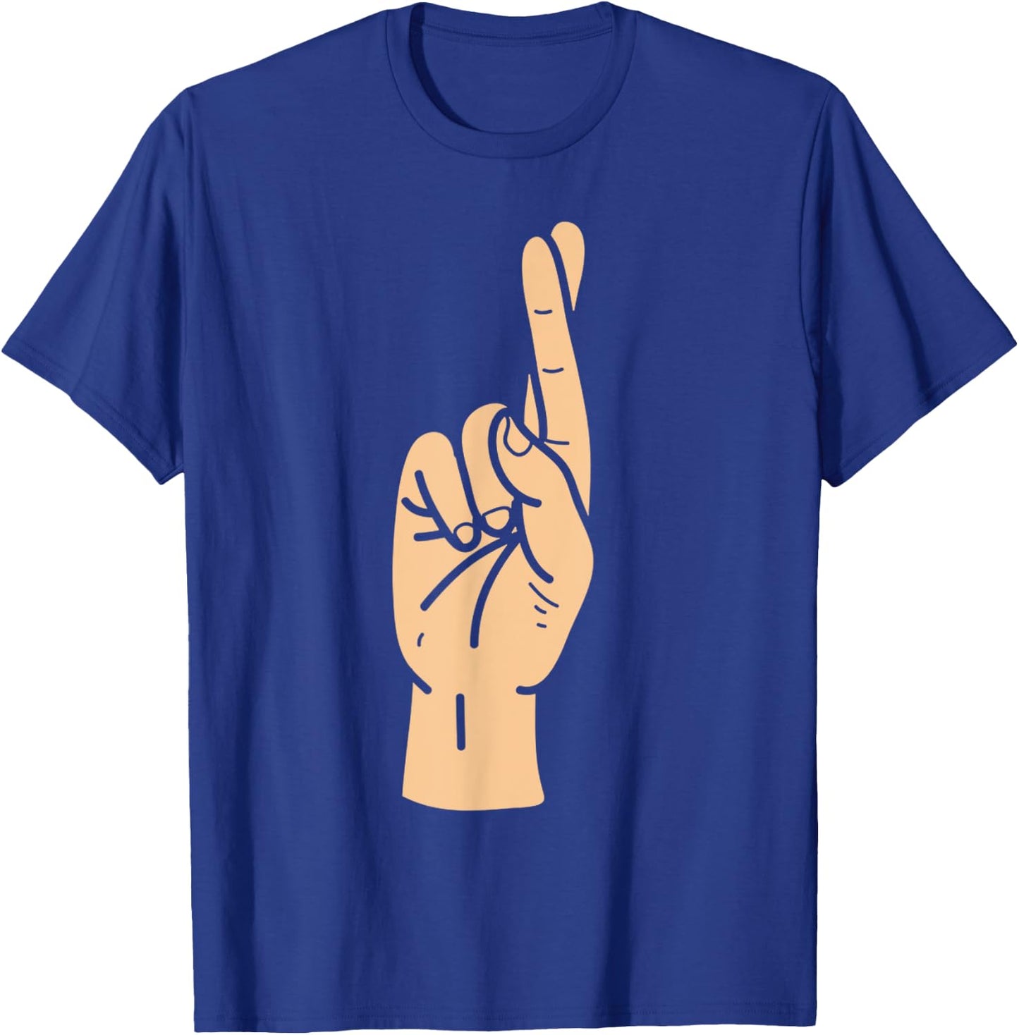 ASL letter initial R American sign language T-Shirt - T-Shirt | Royal