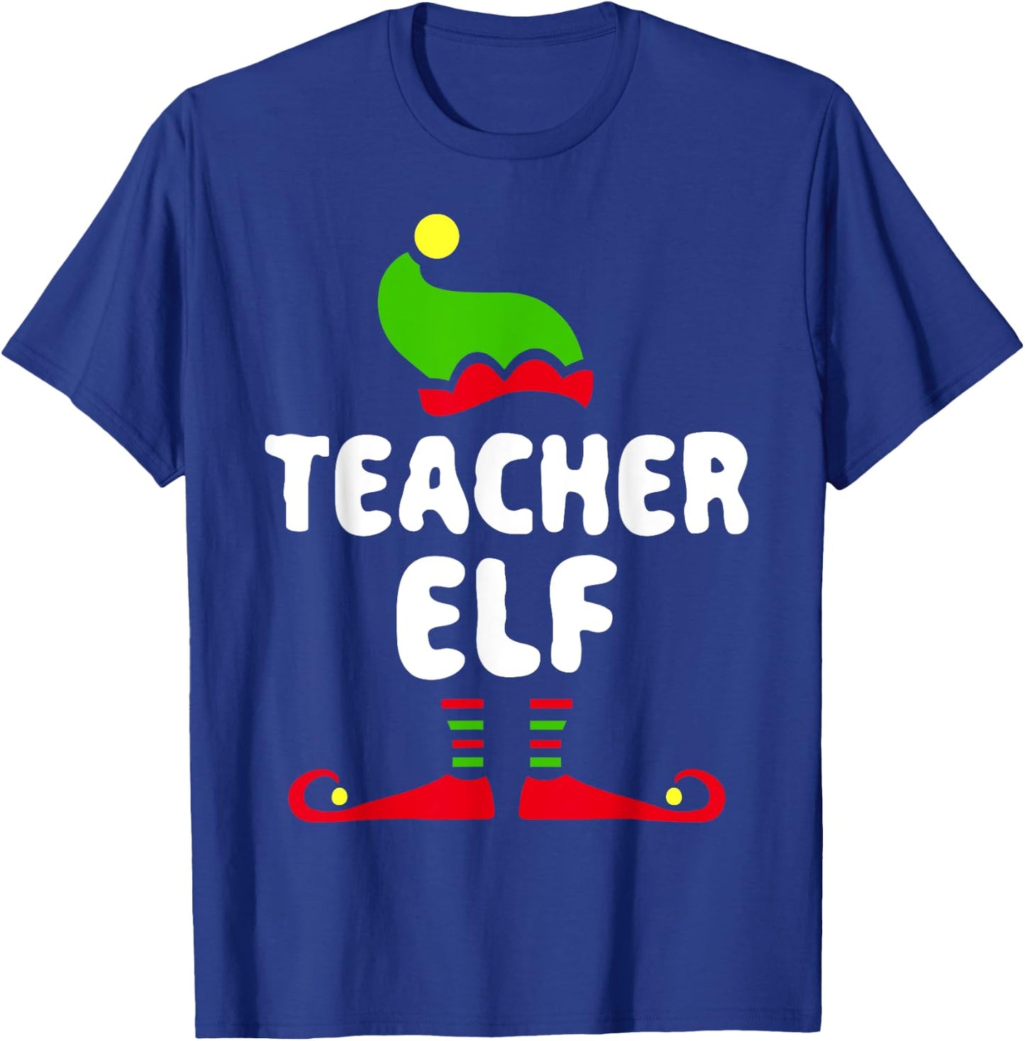 Teacher Elf Matching Elf Teacher Christmas Shirt T-Shirt - T-Shirt | Royal