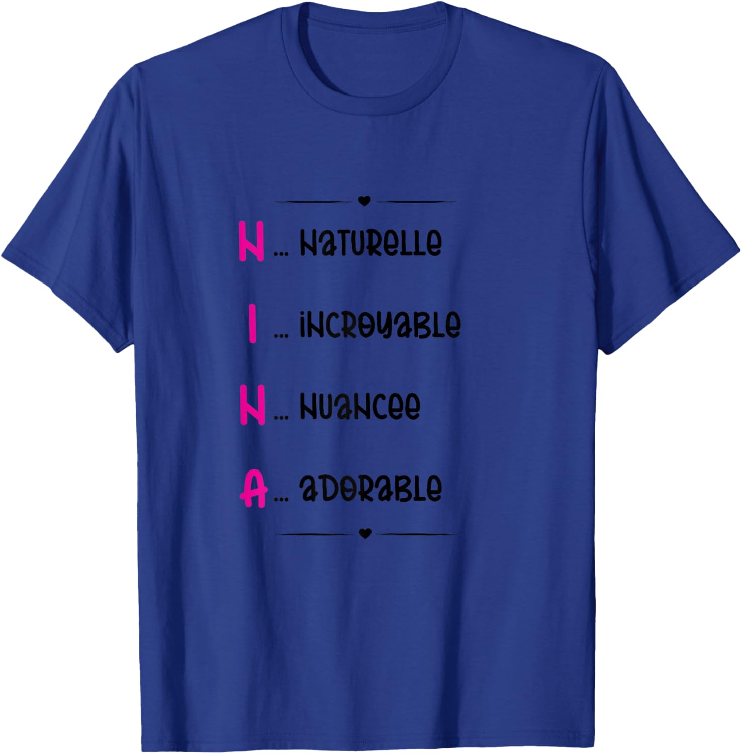 Nina Prenom Personnalisé Femme Cadeau Prenom Nina Girls' , white, Female X-Small T-Shirt - T-Shirt | Royal