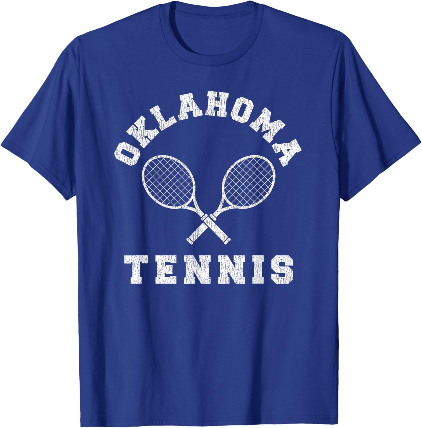 Oklahoma Vintage Tennis Team Distressed Retro 90s Vibe T-Shirt - T-Shirt | Royal