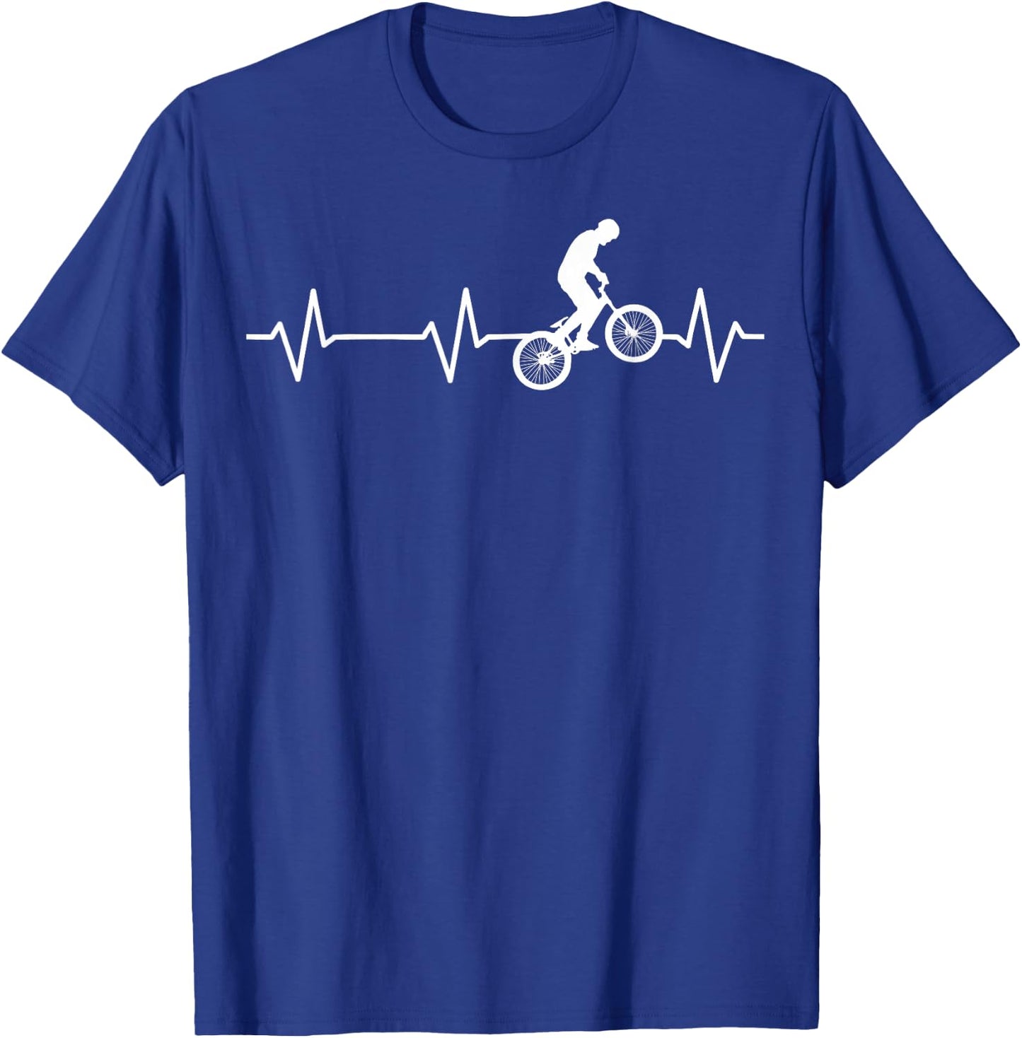 BMX Bike Bicycle Cycling Cycling Boys Heartbeat T-Shirt - T-Shirt | Royal