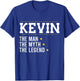 KEVIN Gifts Name Personalized Birthday Presents Funny KEVIN T-Shirt - T-Shirt | Royal