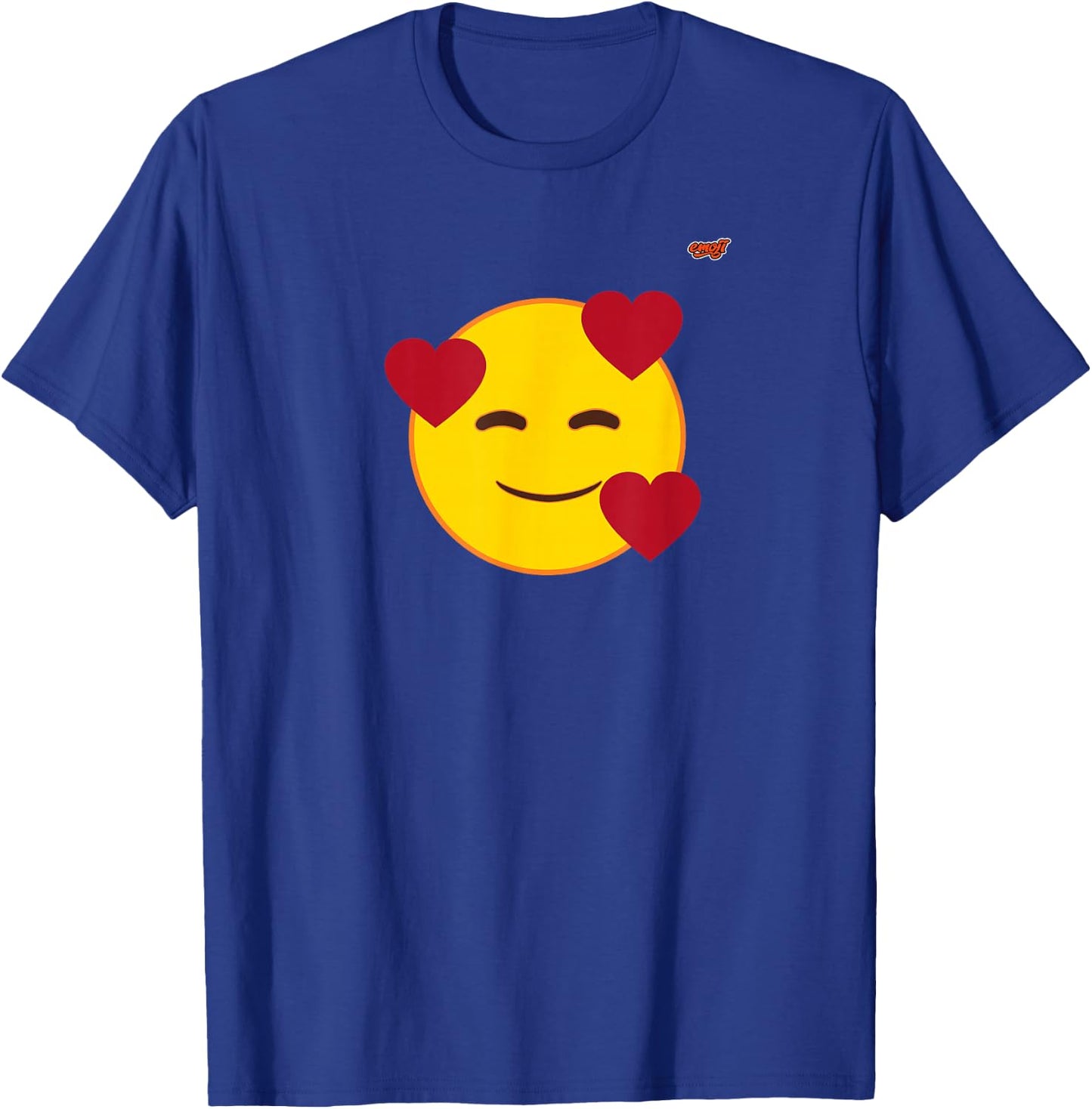 Emoticon Yellow Smile Face Smile Floating Hearts Love , Black, S T-Shirt - T-Shirt | Royal