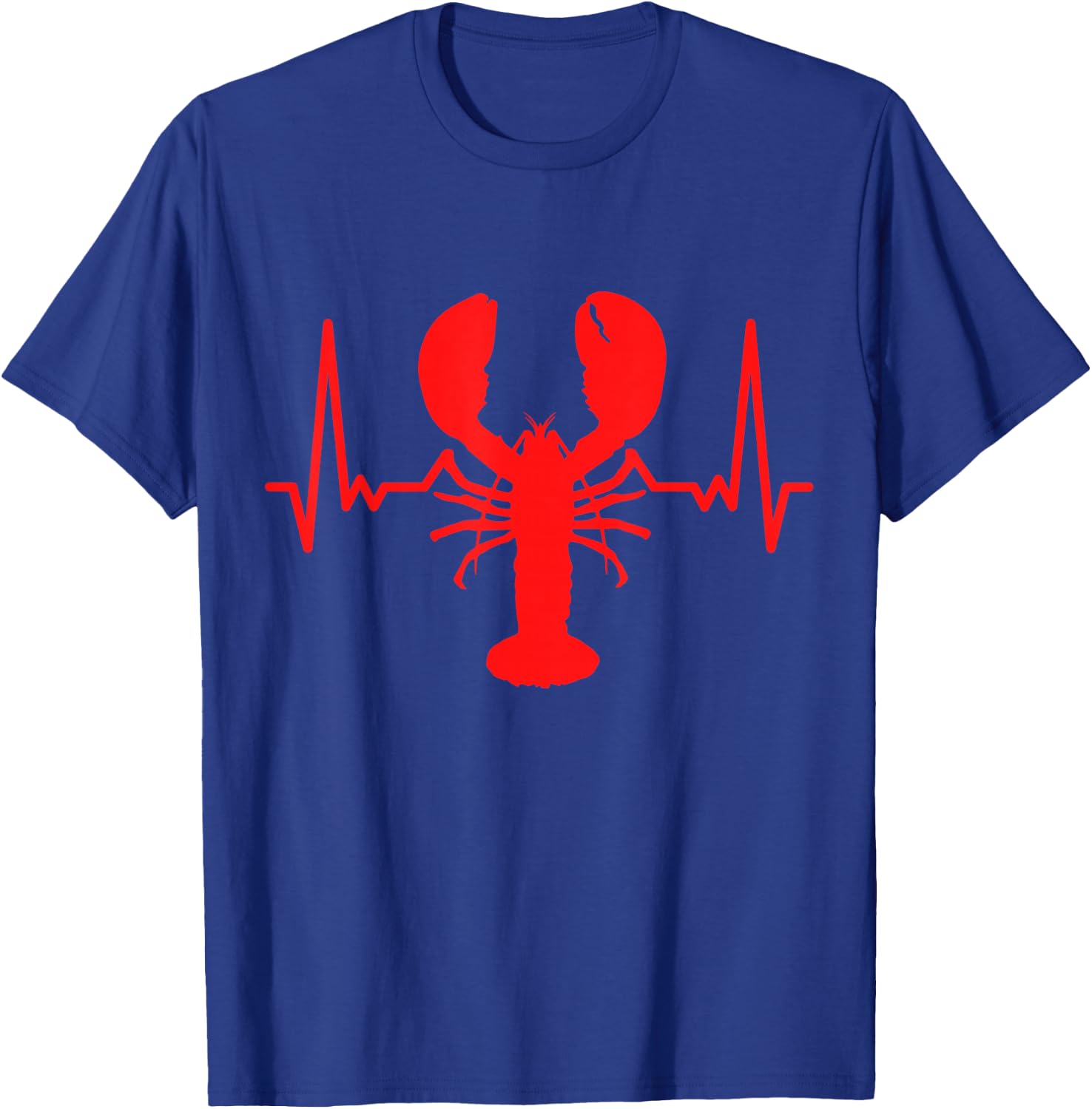 Heartbeat Lobster Enthusiast Seafood Lover T-Shirt - T-Shirt | Royal