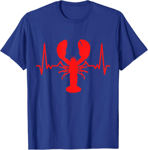 Heartbeat Lobster Enthusiast Seafood Lover T-Shirt - T-Shirt | Royal